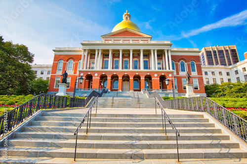 Billede på lærred Massachusetts State House, a landmark attraction frequently visited by numerous