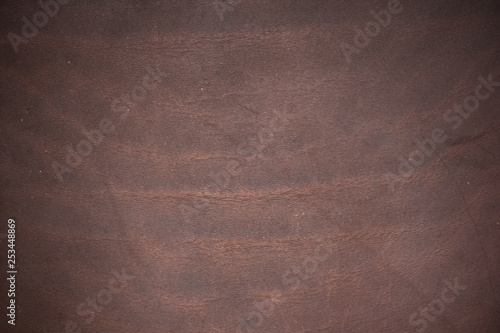 Veg tanned leather dark brown texture or background