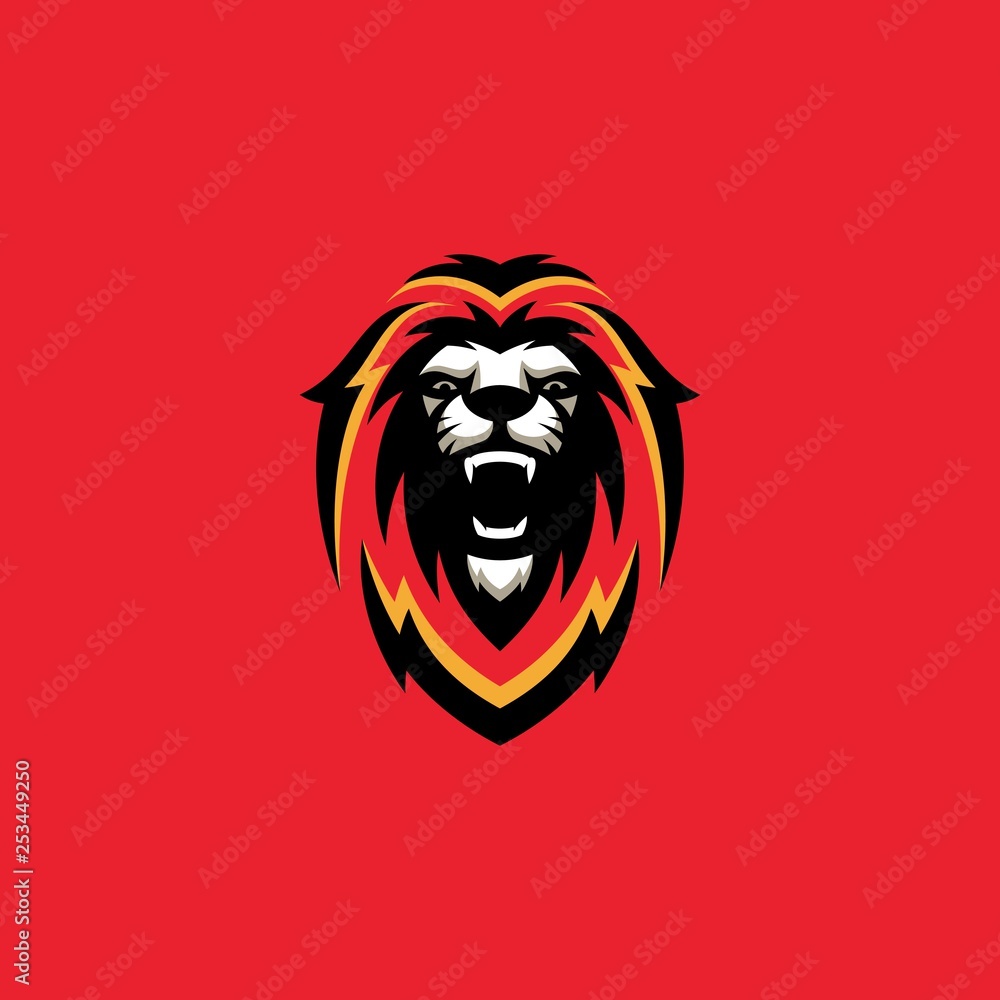 Obraz premium Abstract Lion Head Concept illustration vector Design template