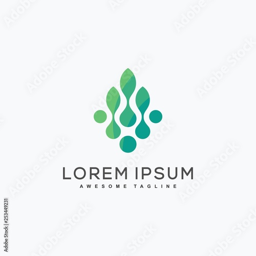 Abstract Leaf Tech Concept illustration vector Design template