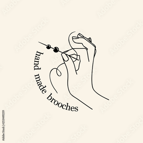 logo hand needle line
