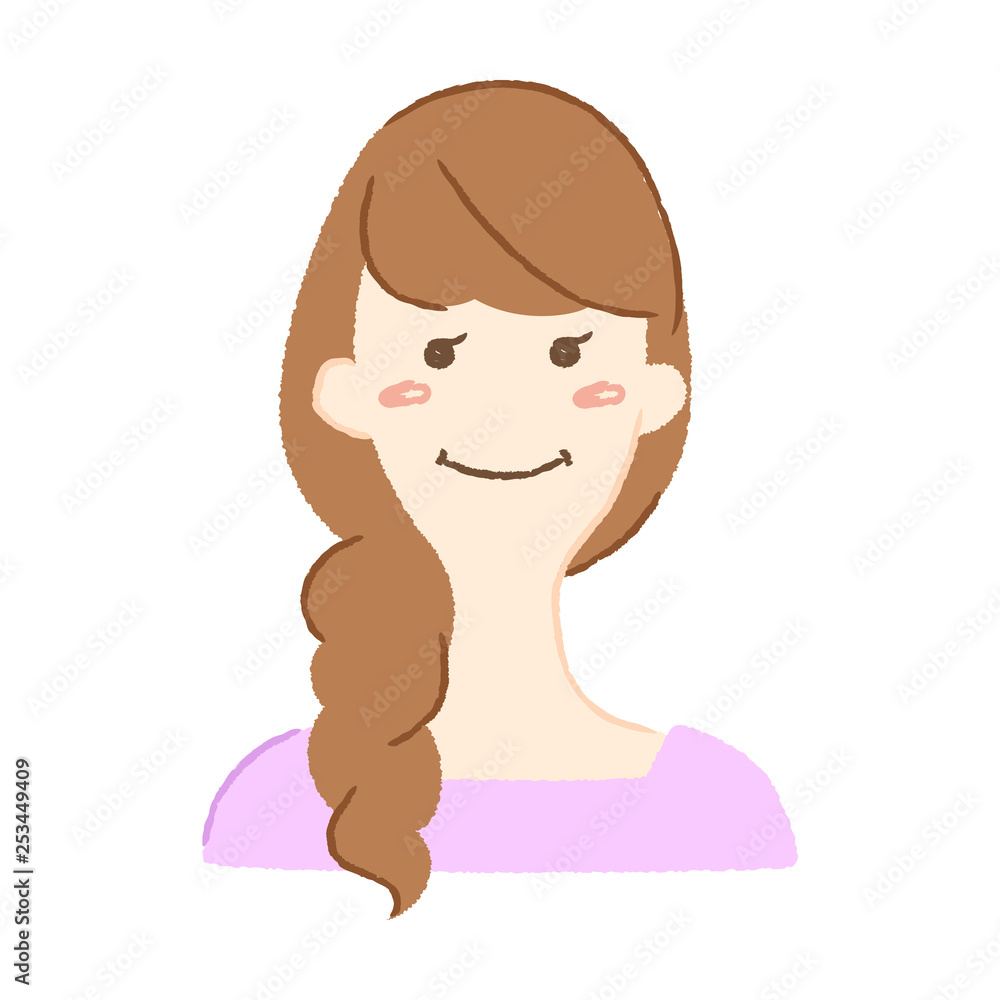 笑顔の可愛い女性のイラスト Stock ベクター Adobe Stock