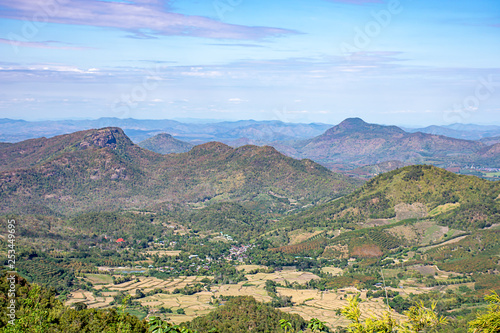 The beauty of mountains and Cityscape at Phu Rua   Loei in Thailand.