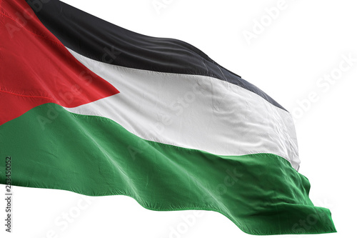 Palestine flag waving isolated white background 3D illustration photo