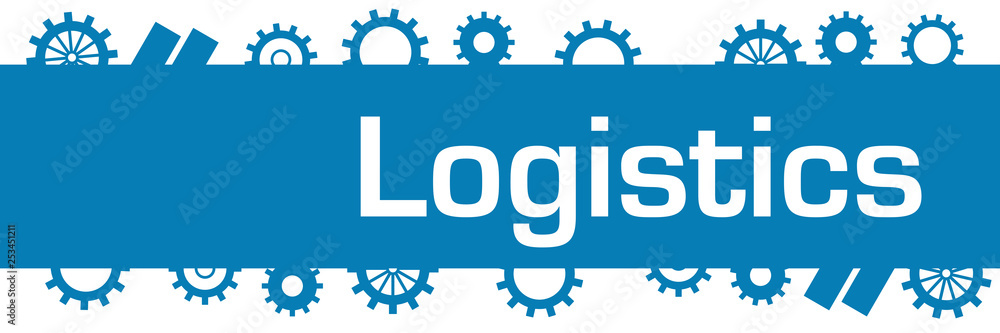Logistics Blue Gears Top Bottom Horizontal Logistics Blue Gears Top Bottom Horizontal