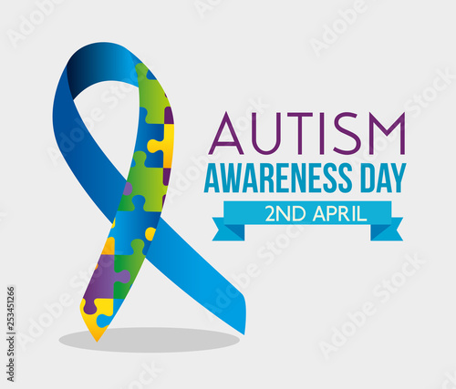 ribbon puzzles and ribbon to autism day