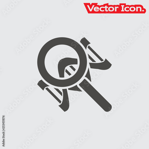 The dna icon isolated sign symbol and flat style for app, web and digital design. Vector illustration.