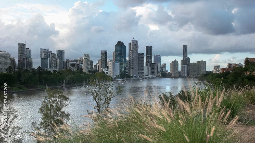 Fototapeta premium afternoon view of brisbane from kangaroo point