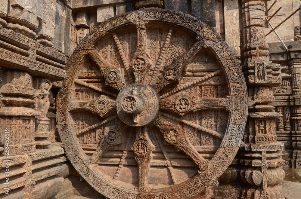 detail of sun's chariot wheel