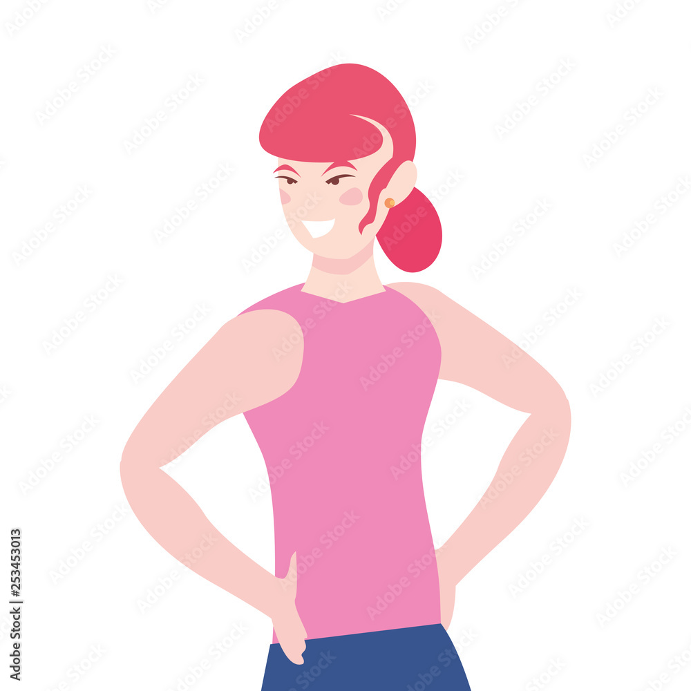 woman with pink hair portrait woman with pink hair portrait