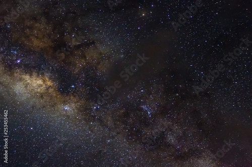 Stars and galaxy outer space sky night universe black starry background of shiny starfield © Iuliia Sokolovska