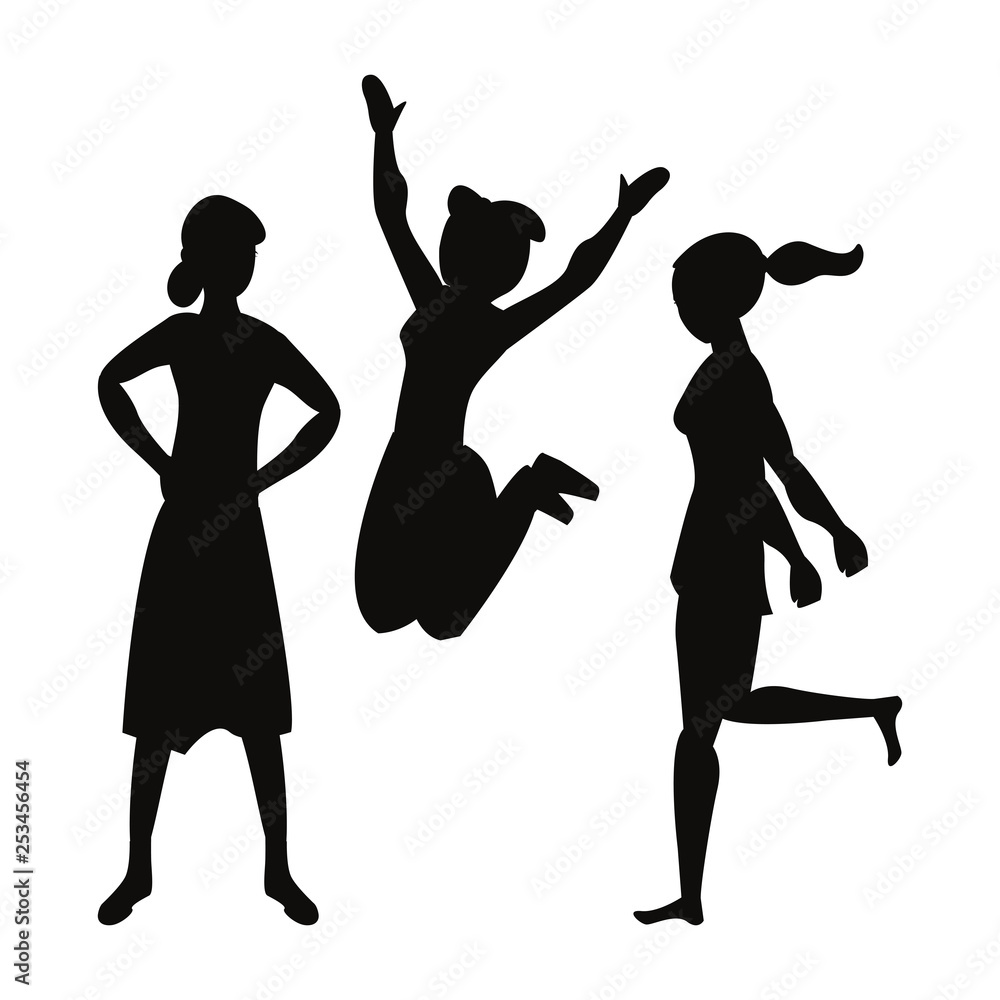 women group silhouette women group silhouette