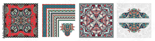 floral vintage frame, ukrainian ethnic style