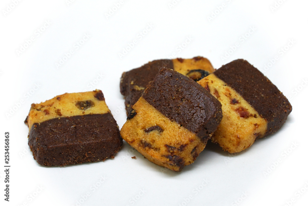 Group of chocolate cookies on white background Group of chocolate cookies on white background