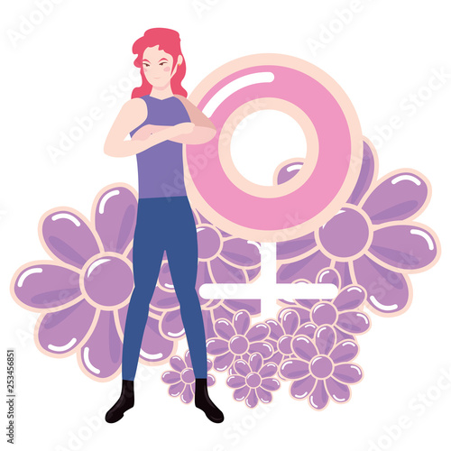 woman with female gender girl power