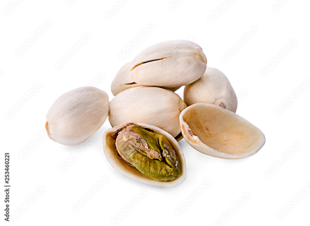 pistachioes isolated on white background pistachioes isolated on white background
