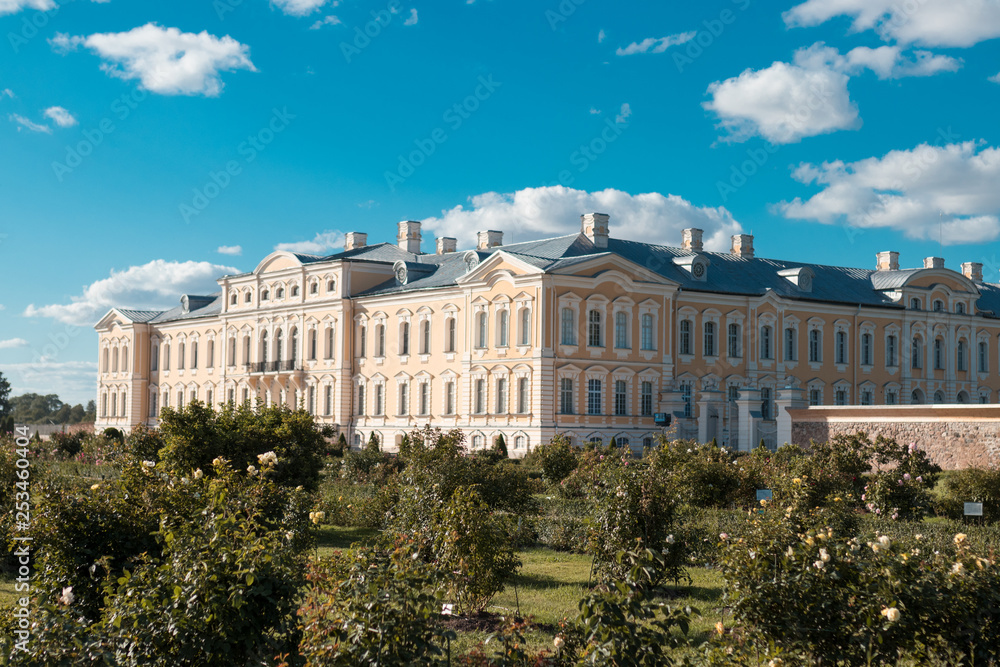 Rundale's palace in Latvia in Baroque style. Sunny day, end of summer Rundale's palace in Latvia in Baroque style. Sunny day, end of summer