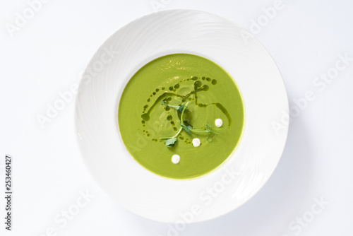 broccoli cream soup, top view