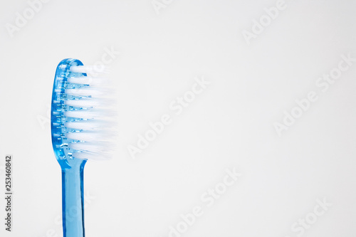 blue toothbrush isolated on white background