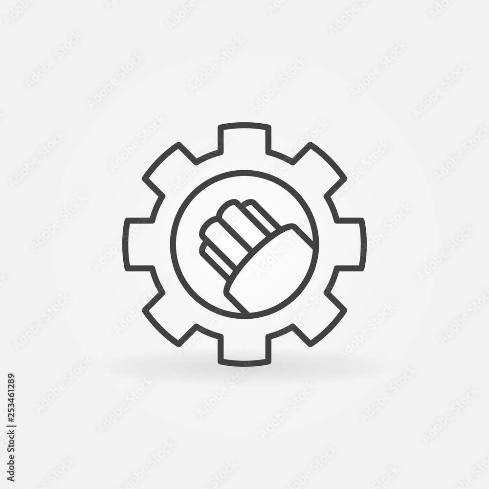 Fiber optic cable in gear vector concept icon in outline style Fiber optic cable in gear vector concept icon in outline style
