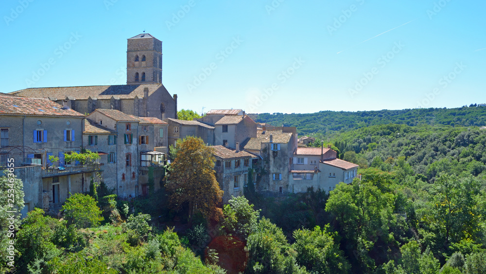 The village of Montolieu Aude  Languedoc - Roussillon  France.