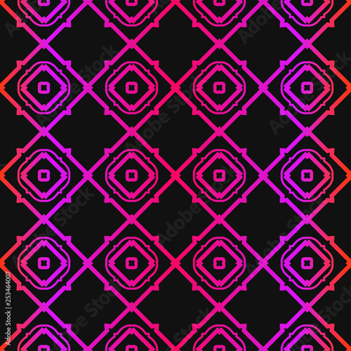 Vector Pattern Paper For Scrapbook. Abstract Geometric Seamless Ornament. Black purple color