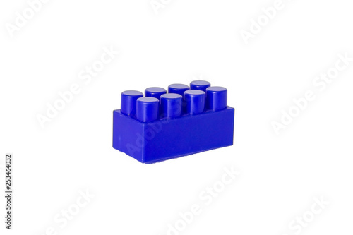 details of a children s plastic constructor on a white background. colored cubes. block.