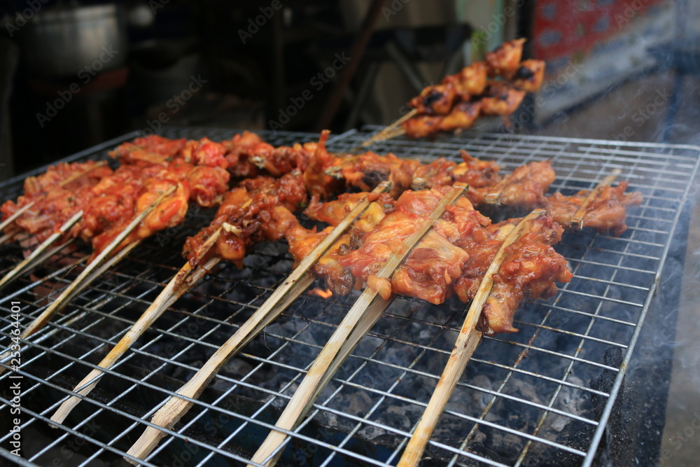 Roast chicken cart on the street Roast chicken cart on the street