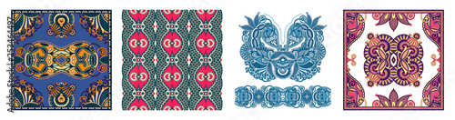 Traditional ornamental floral paisley bandanna