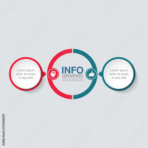 Vector infographic template forcirculxr diagram, graph, presentation, chart, business concept with 2 options.