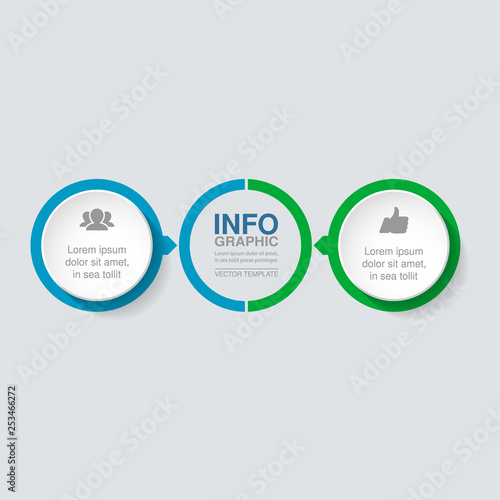 Vector infographic template forcirculxr diagram, graph, presentation, chart, business concept with 2 options.