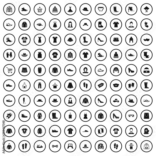 100 rags icons set in simple style for any design vector illustration