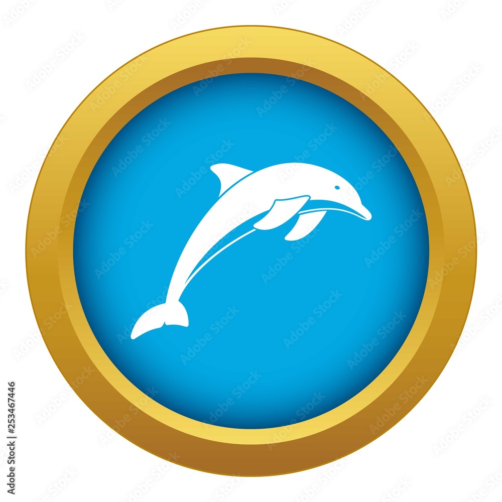 Dolphin icon blue vector isolated on white background for any design Dolphin icon blue vector isolated on white background for any design