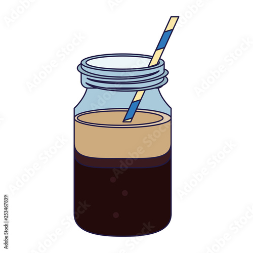 Coffee cold drink mason jar