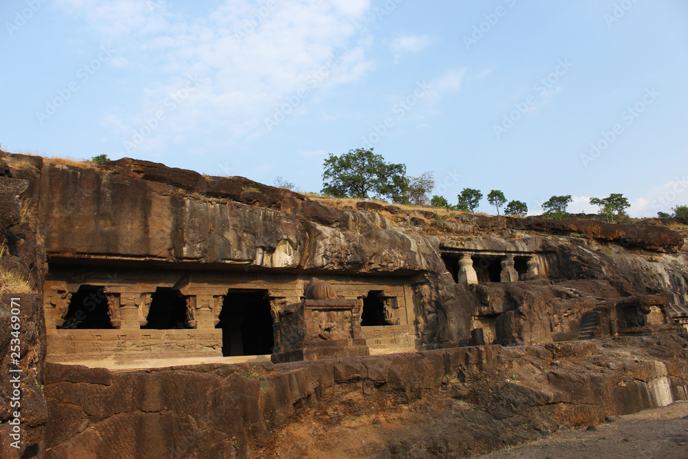 Outside view of cave 21, Ellora caves, Aurangabad, Maharashtra.