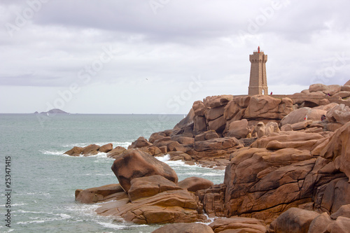 Coast of pink granite, in Bretagne, north of France
