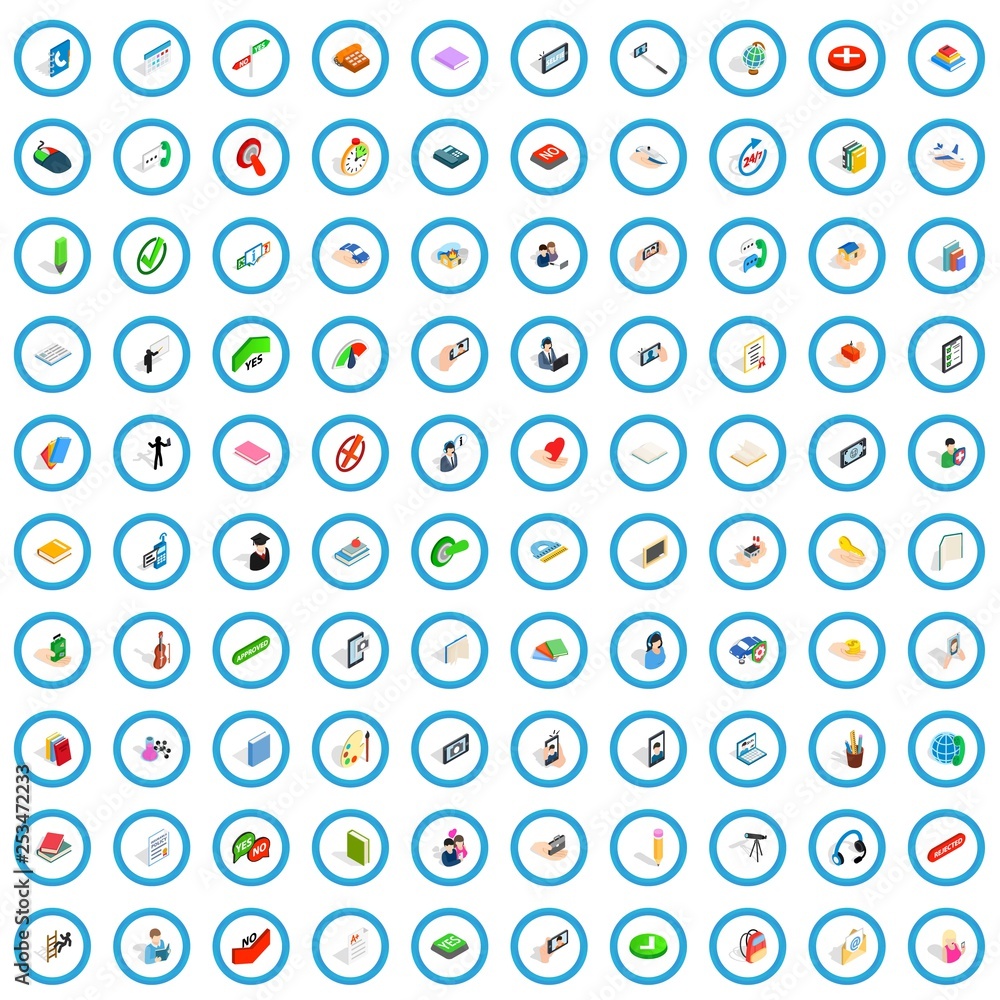100 dialog icons set in isometric 3d style for any design vector illustration 100 dialog icons set in isometric 3d style for any design vector illustration