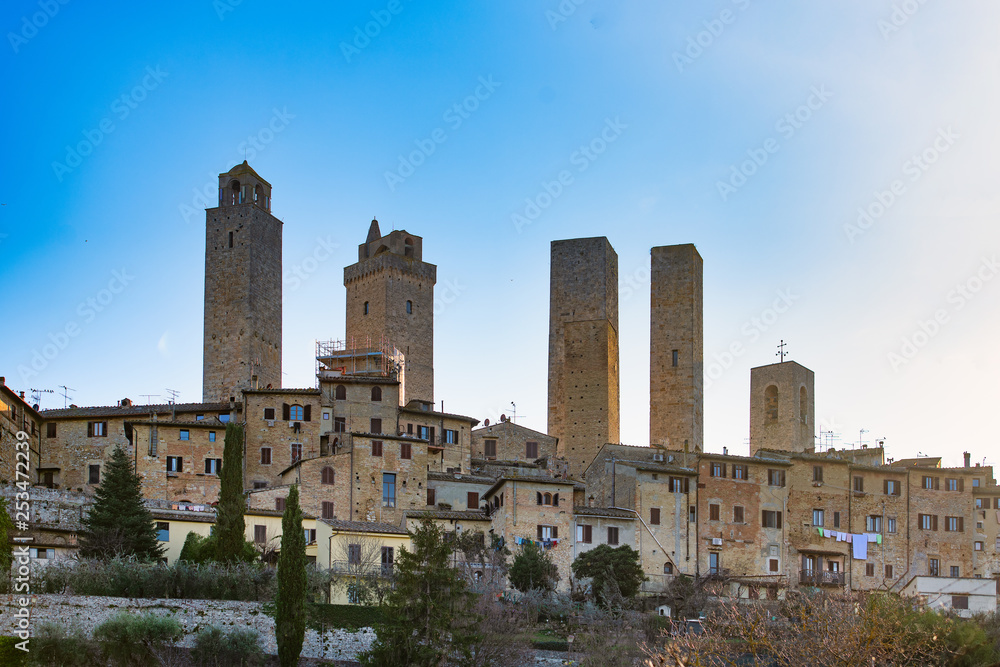 The medieval village of San Gimignano in tuscany Italy