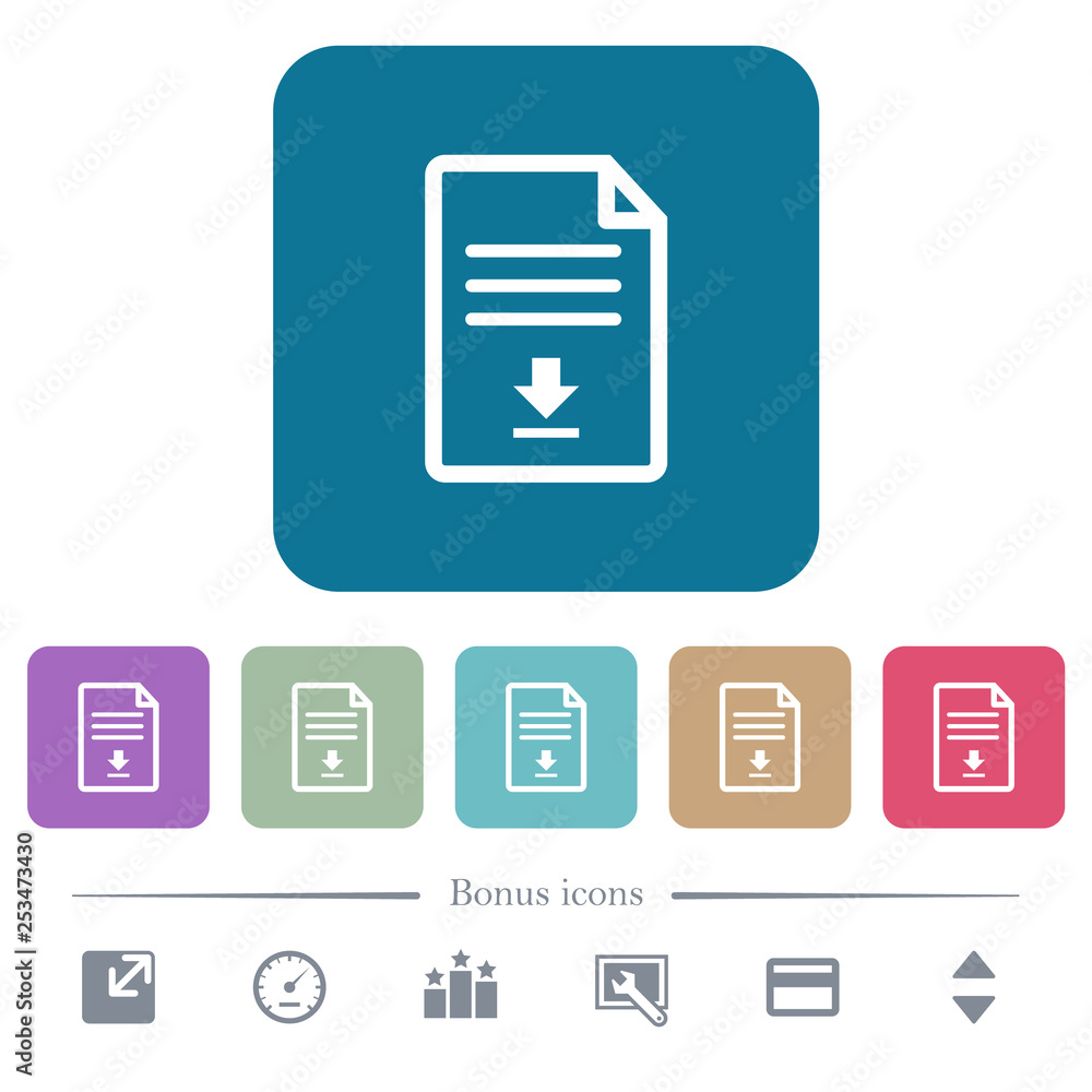Download document flat icons on color rounded square backgrounds Download document flat icons on color rounded square backgrounds