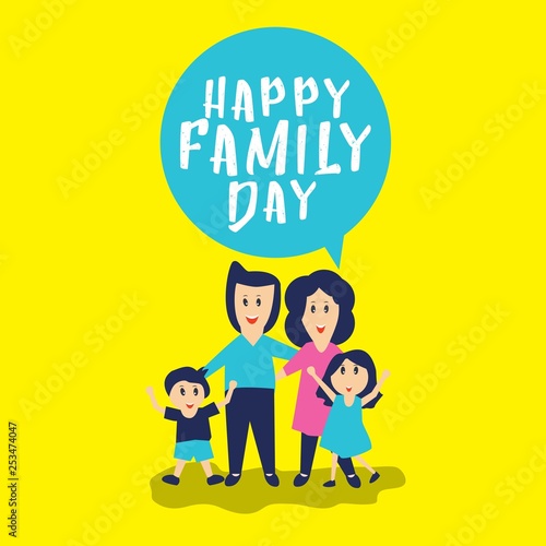 Happy Family Day Vector Template Design Illustration