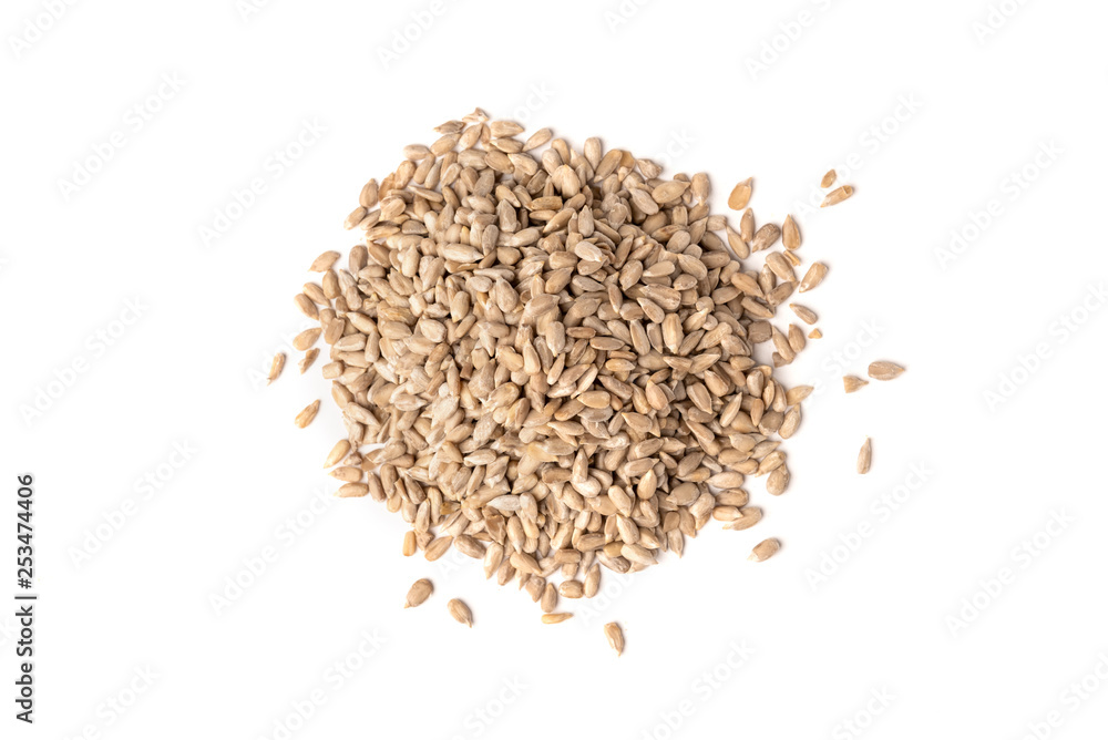 Sunflower seeds isolated on white background. Sunflower seeds isolated on white background.
