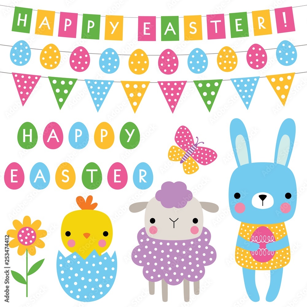 Easter and spring graphic and decoration set
