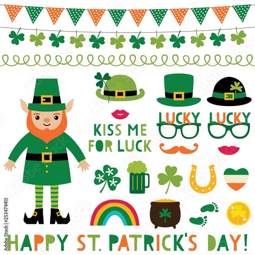Saint Patricks Day decoration and party props set