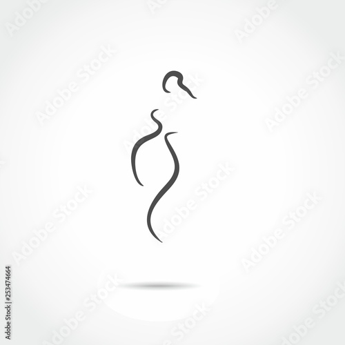 woman curvy shape icon vector