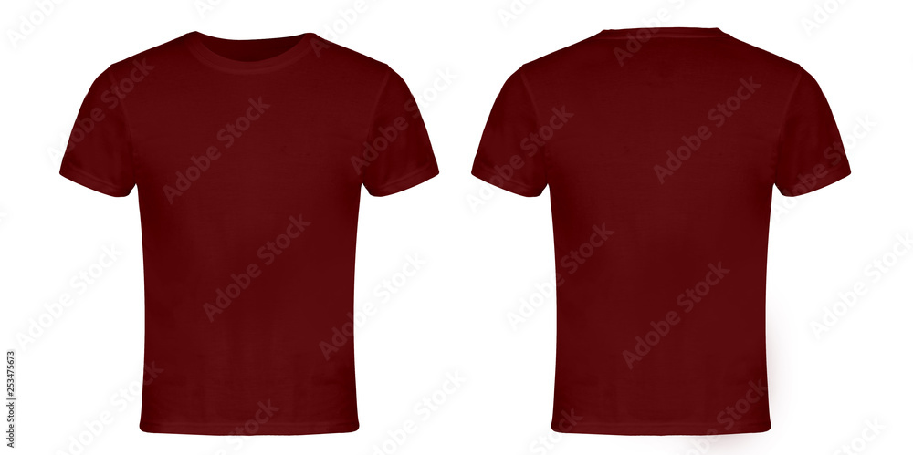 Red, Maroon Blank T-shirt Front and Back Stock Photo | Adobe Stock