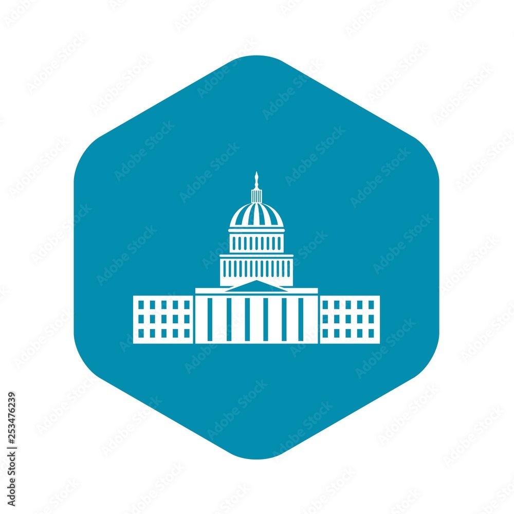 Capitol icon in simple style isolated on white background