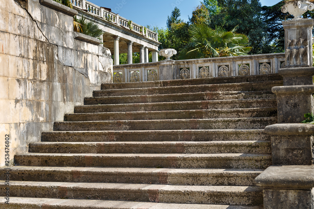 old abandoned stairs in abkhazia