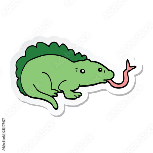 sticker of a cartoon lizard