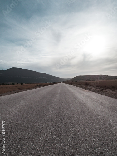 Scenics empty asphalt road