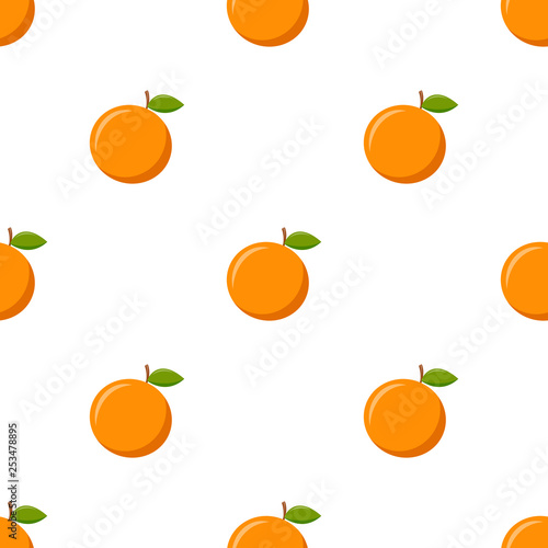 Seamless pattern with orange on white background